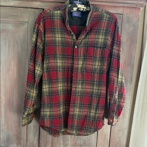 Vintage Pendleton Red and Tan Checkered Shirt wool med